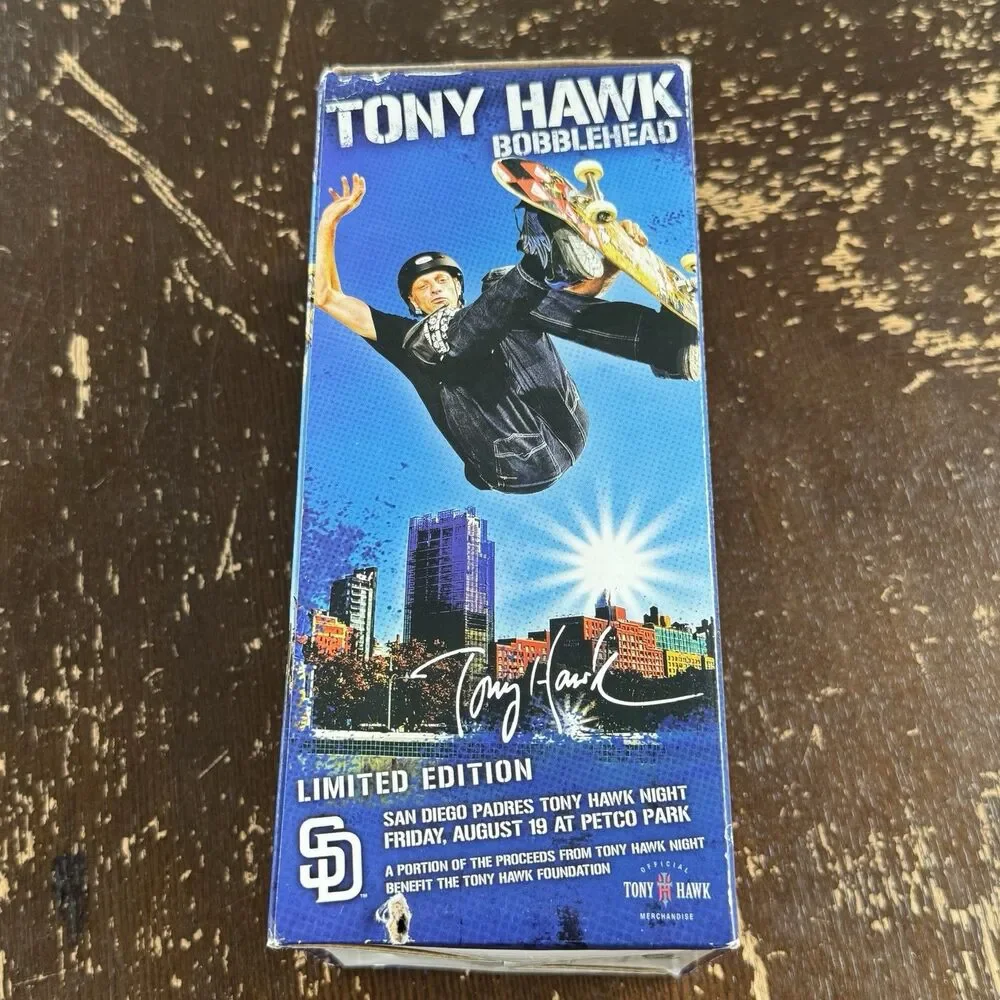 San Diego Padres Tony Hawk Night Bobblehead REPAIRED With Original Case & Insert
